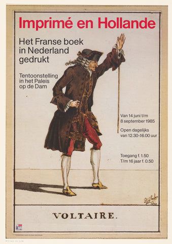 Poster for the exhibition Imprimé en Hollande: het Franse boek in Nederland printed, Harry Veltman, 1985 Canvas Print