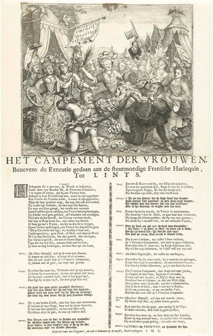 De Franse harlekijn verjaagd uit het kampement van de vrouwen, 1742, anonymous, 1742 Canvas Print