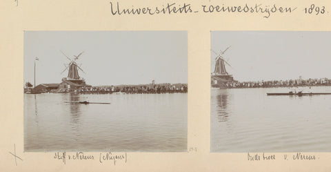 Skiff of the Amsterdam rowing club Nereus during the University Rowing Competition, Hendrik Herman van den Berg, in or after 1890 - in or before 1894 Canvas Print