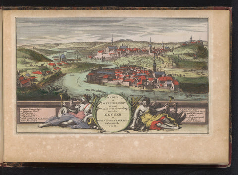 View of Baden in Switzerland, anonymous, 1712 - 1714 Canvas Print