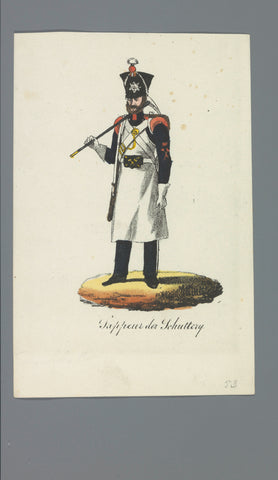 Sappeur der Schutterij, Albertus Verhoesen (attributed to), 1835 - 1850 Canvas Print