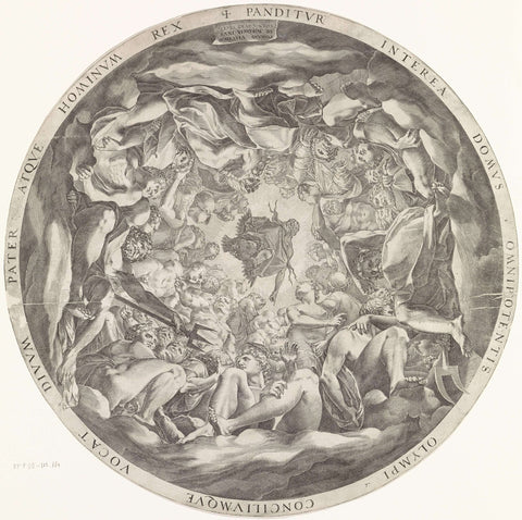 Gathering of Gods on Olympus, Cornelis Cort, c. 1565 Canvas Print