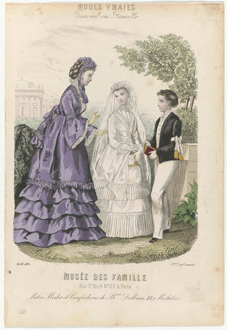 Musée des Familles, April 1870, No. 7, 20th year: Dresses Fashions and Confections (...), L Leloup, 1870 Canvas Print