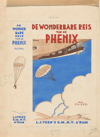 Bandontwerp voor: Philipp Exel, De wonderbare reis van de Phenix, 1934, F. Ockerse, in or before 1934 Canvas Print