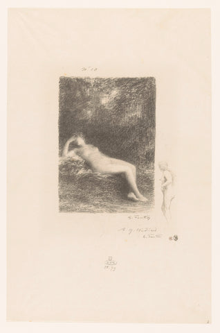 Sleeping water nymph, Henri Fantin-Latour, 1905 Canvas Print