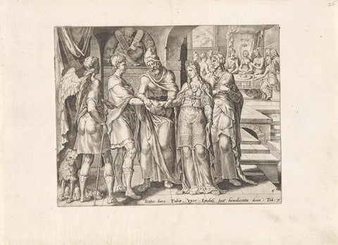 Marriage of Tobias and Sara, anonymous, 1556 Canvas Print