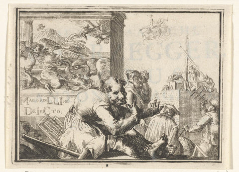 Title page for the pamphlet: The Italian Fortune Teller. Esopus, Antonio Magino, and Dirk Rembrantz van Nierop, 1702, Romeyn de Hooghe, 1702 Canvas Print