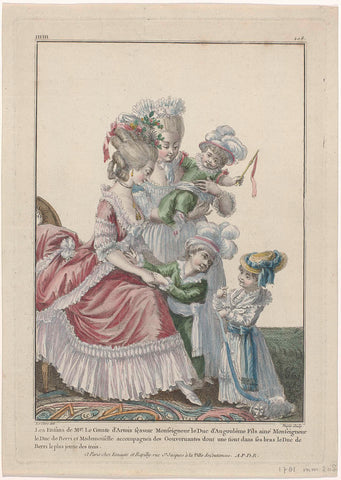 Gallerie des Modes et Costumes Français, 1781, mm 208 : Les Enfants de Mgr.le Comte d'Artois (...), Nicolas Dupin, 1781 Canvas Print