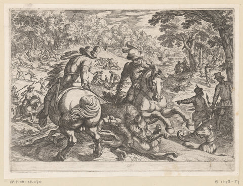 Hunting of bears, Antonio Tempesta, 1608 Canvas Print