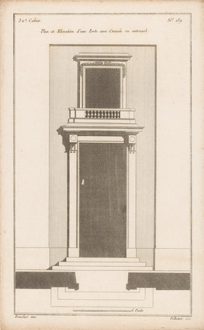 Gate with balcony, Jean Pelletier, 1772 - 1779 Canvas Print