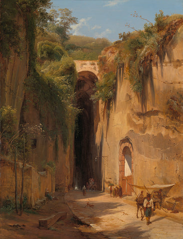 The Grotto of Posillipo at Naples, Antonie Sminck Pitloo, 1826 Canvas Print