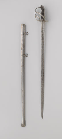 Officer's sabre with sheath light cavalry no. 4 by W.J.K. van Rappard, anonymous, in or after 1849 - before 1879 Canvas Print