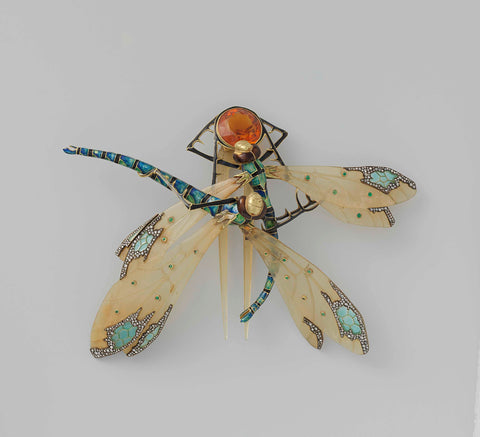 Comb in the form of two dragonflies, Lucien Gaillard, c. 1904 Canvas Print