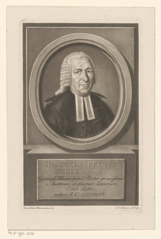 Portrait of Johann Peter Miller, Johann Elias Haid, 1777 Canvas Print