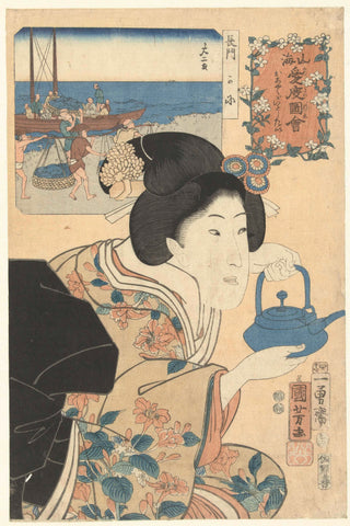 The zealous waitress, Utagawa Kuniyoshi, 1852 Canvas Print