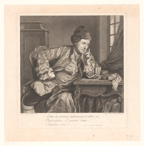 Portrait of Jean Vincent Capronnier de Gauffecourt, Jean Daullé, 1754 Canvas Print