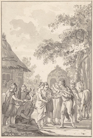 Wedding ceremony of the Batavians, Engelbertus Matthias Engelberts, 1784 - 1786 Canvas Print