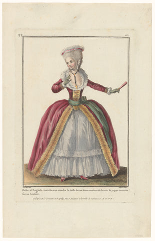 Gallerie des Modes et Costumes Français, 1782, qq. 233: Robe à l'Anglaise manches amadis (...), Dupin, 1782 Canvas Print