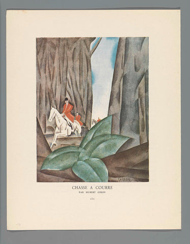 Gazette du Bon Ton, 1924 - No. 6 : p. 252: Chasse a Courre, Hubert Giron, 1924 Canvas Print