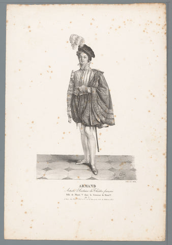 Portrait of Armand Benoît Roussel as Henri V in the comedy La Jeunesse de Henri V, Alexandre Marie Colin, 1823 Canvas Print