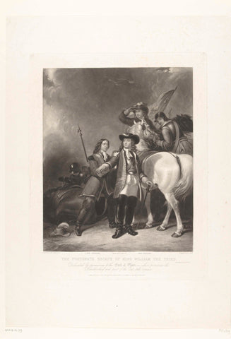 William III wounded in the shoulder at the battle of the Boyne, 1690, William Giller, 1829 Canvas Print