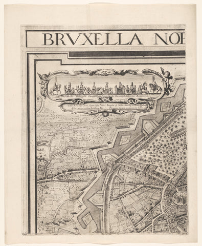 Map of Brussels (top left part), anonymous, 1748 Canvas Print