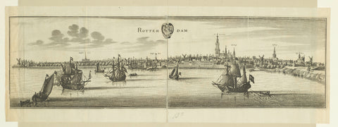 View of Rotterdam, Caspar Merian, 1654 - c. 1700 Canvas Print