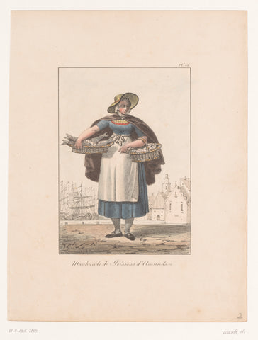 Fishmonger from Amsterdam, Hippolyte Lecomte, 1819 Canvas Print