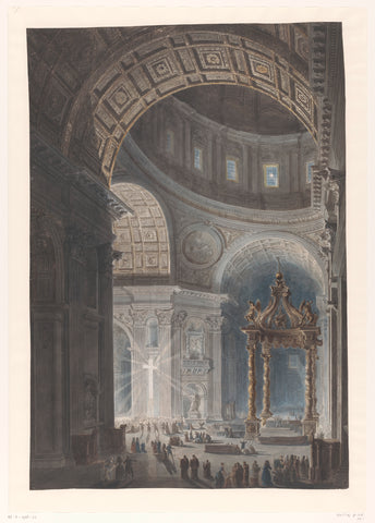 Illumination of the Holy Cross in St. Peter's, Francesco Piranesi, Louis Jean Desprez, 1768 - 1804 Canvas Print