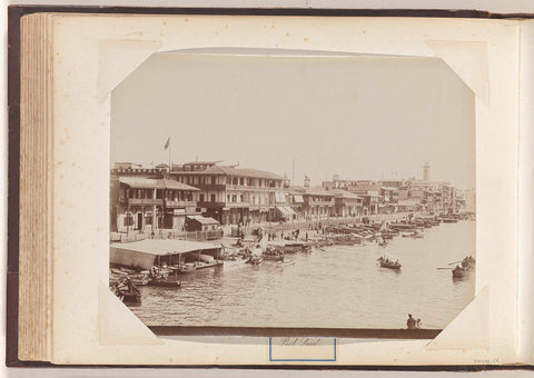 Gezicht op de haven in Port Said, Peridis (attributed to), c. 1870 - c. 1890 Canvas Print