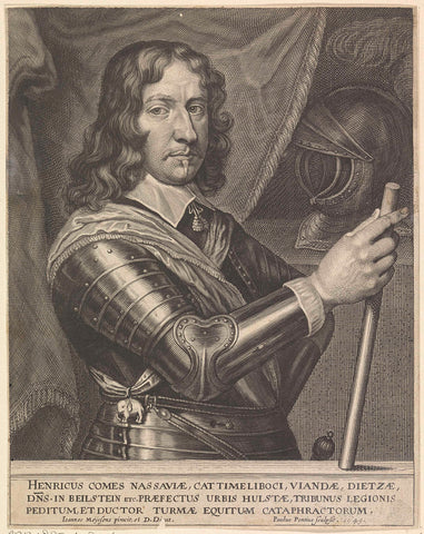 Portret van Hendrik, graaf van Nassau-Siegen, Paulus Pontius, 1649 Canvas Print