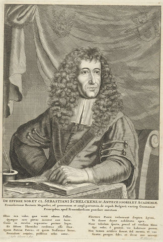 Portrait of Sebastiaan Schelckens, rector at Franeker, Jan Luyken, c. 1678 Canvas Print