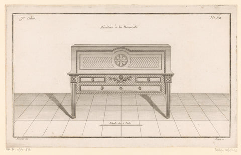 Secretaire with floral motifs and tendrils, Nicolas Dupin, 1772 - 1779 Canvas Print