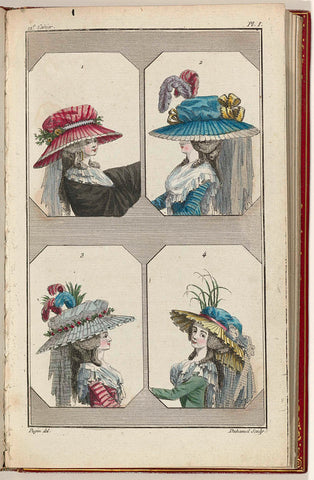 Cabinet des Modes ou les Modes Nouvelles, 1 Mai 1786, pl. I, A.B. Duhamel, 1786 Canvas Print