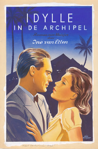 Bandontwerp voor: Ine van Etten, Idylle in de archipel, c. 1940, Hans Borrebach, in or before 1940 - c. 1945 Canvas Print