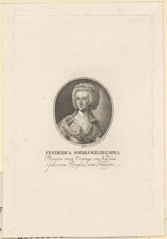 Portret van Wilhelmina van Pruisen, Sophia Wilhelmina Evans, 1790 Canvas Print