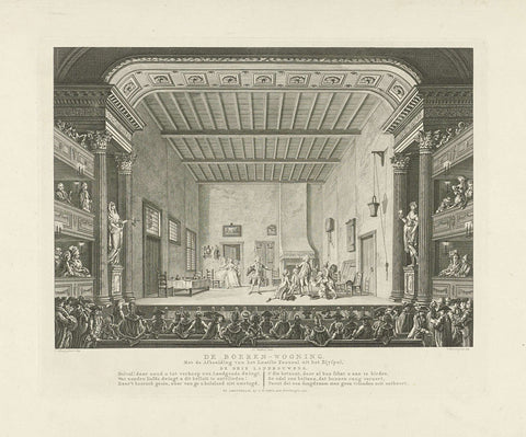 Schouwburg with scene decor: De Boeren-wooning, Cornelis Brouwer, 1789 Canvas Print