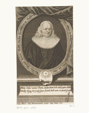 Portrait of Abraham Wagner, Elias Baeck, 1711 Canvas Print