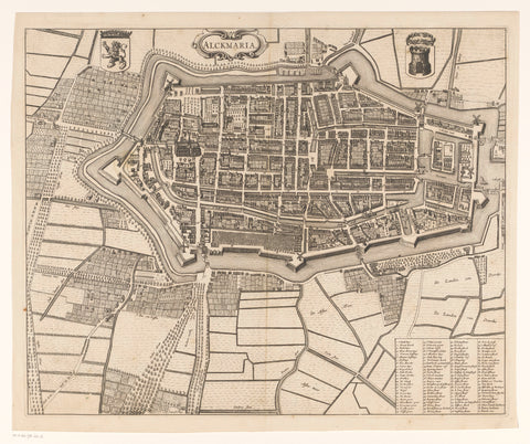 Map of Alkmaar, anonymous, 1690 - 1710 Canvas Print