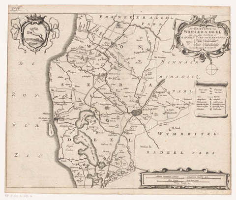 Map of the grietenij Wonseradeel, Jacob van Meurs (possibly), 1664 Canvas Print