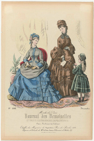 Journal des Demoiselles et Petit Courrier des Dames Réunis, Novembre 1873, No. 3916 : Etoffes des Magasins (...), Paul Lacourière, 1873 Canvas Print