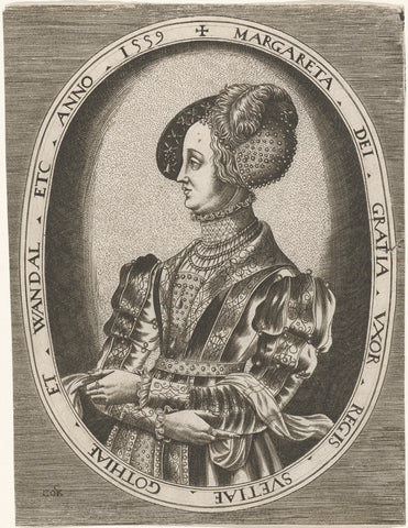 Portret van koningin Margaretha Leijonhufvud van Zweden, Frans Huys, 1559 Canvas Print