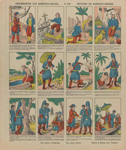 History of Robinson-Crusoé / Histoire de Robinson-Crusoe, Brepols & Dierckx son, 1833 - 1911 Canvas Print