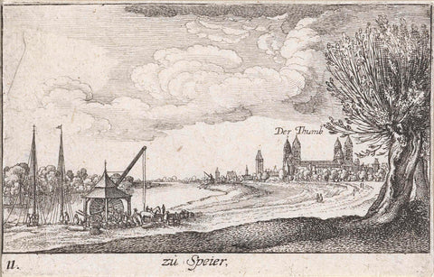 View of Speyer, Wenceslaus Hollar, 1635 Canvas Print