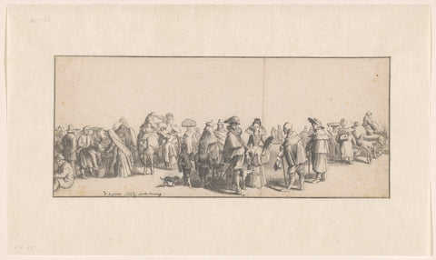 Market scene, Johannes de Groot, 1666 Canvas Print