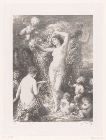 Venus Anadyomene rises from the sea, Henri Fantin-Latour, 1898 Canvas Print