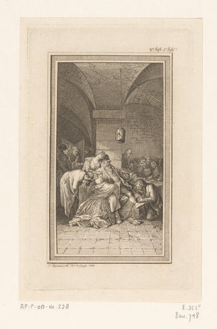 Jean Calas speaks for the last time to his children, Daniel Nikolaus Chodowiecki, 1780 Canvas Print