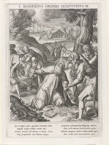 Martyrdom of saint Boniface, Raphaël Sadeler (I), 1615 Canvas Print