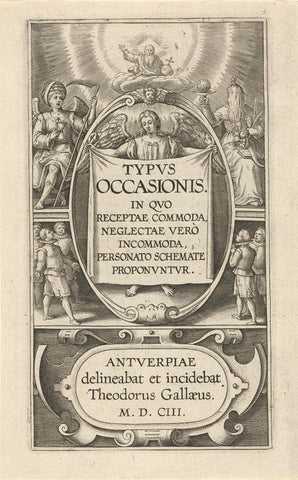 Titelprent voor Typus occasionis in quo receptae commoda, 1603, Theodoor Galle, 1603 Canvas Print