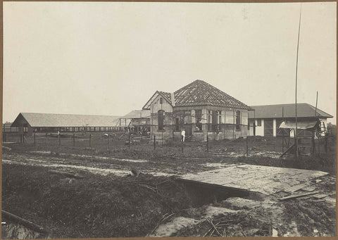 Villa under construction, anonymous, 1914 - 1919 Canvas Print